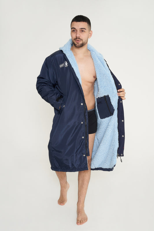 Giant Robes® Navy with Blue  Sherpa Lining