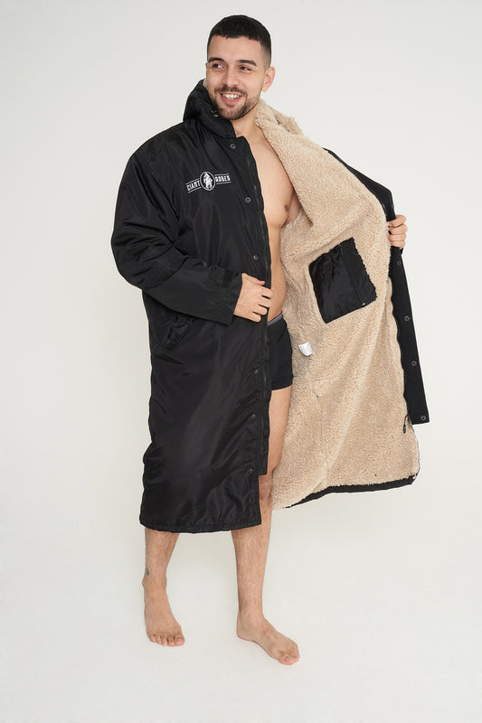 Giant Robes® Black with Beige Sherpa Lining