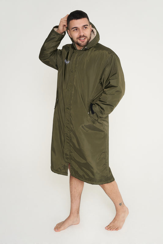 Giant Robes® Khaki with Beige  Sherpa Lining
