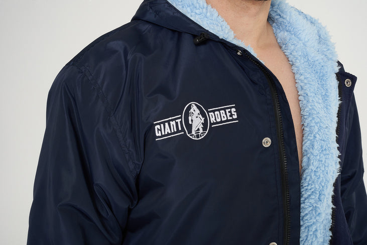 Giant Robes® Navy with Blue  Sherpa Lining