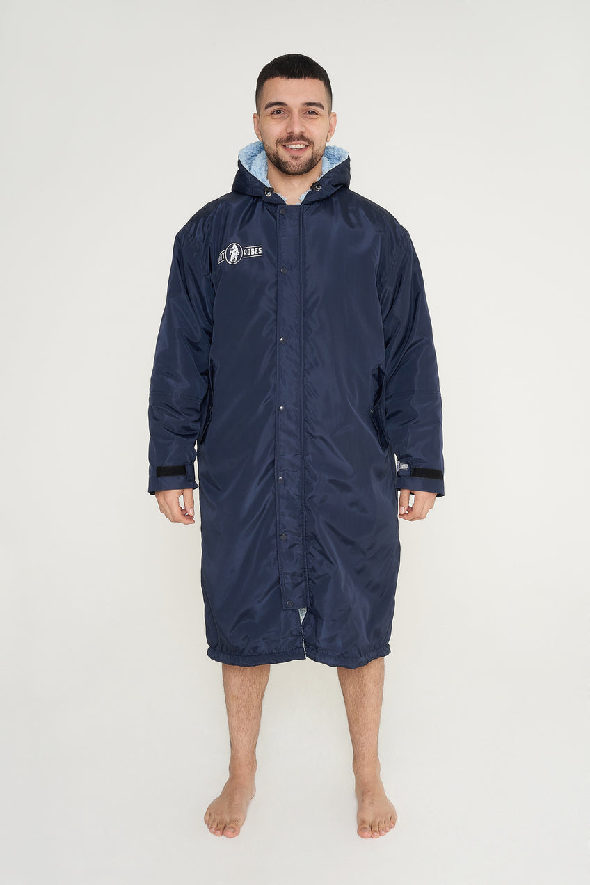 Giant Robes® Navy with Blue  Sherpa Lining