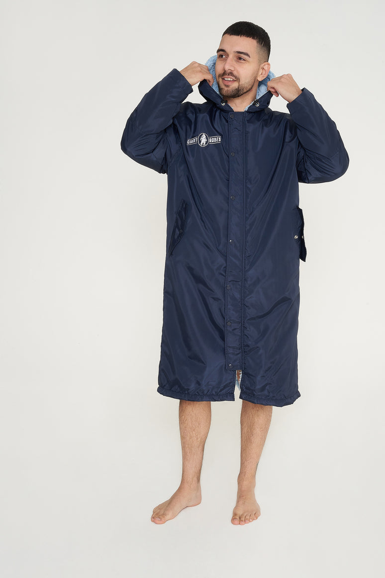 Giant Robes® Navy with Blue  Sherpa Lining