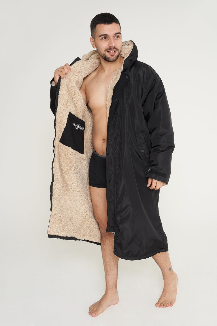 Giant Robes® Black with Beige Sherpa Lining