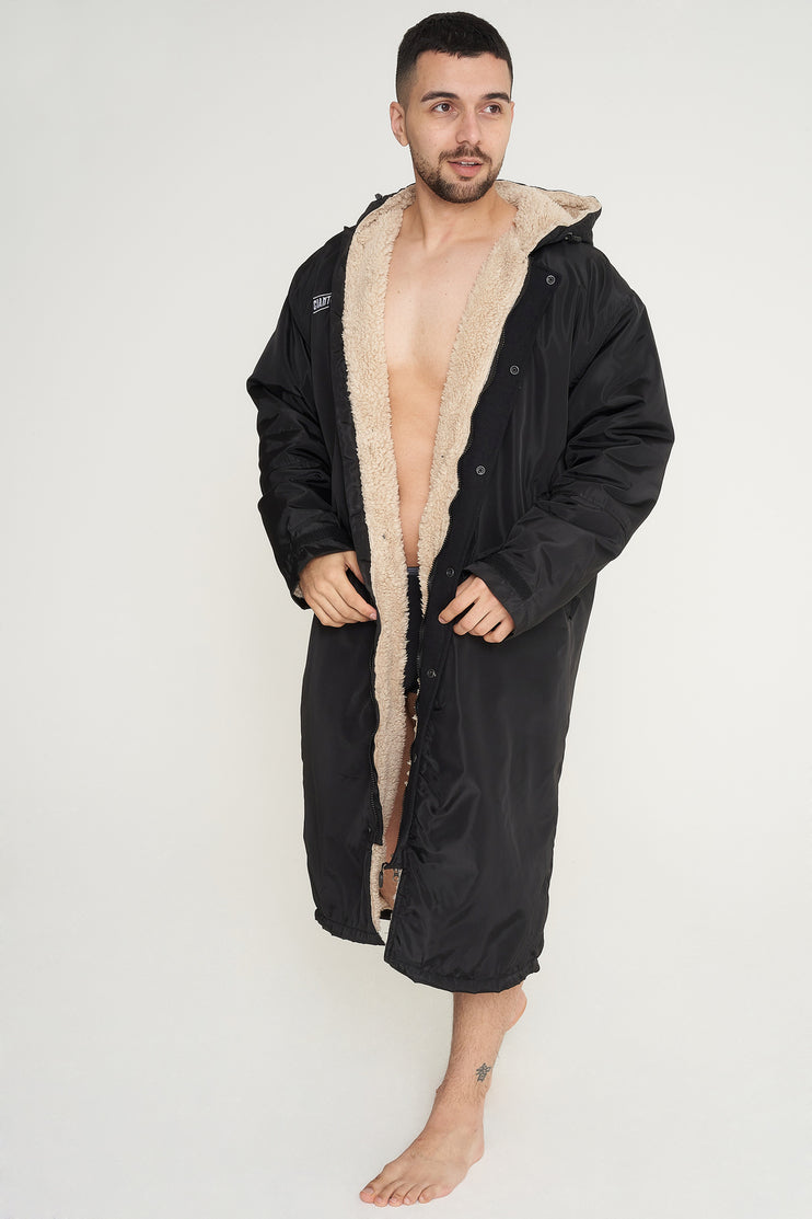 Giant Robes® Black with Beige Sherpa Lining