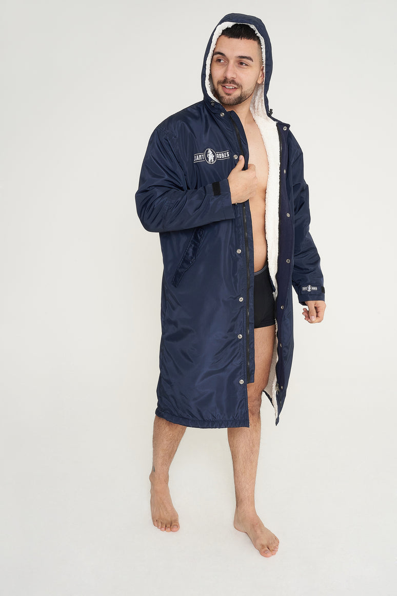 Giant Robes® Navy and White  Sherpa Lining