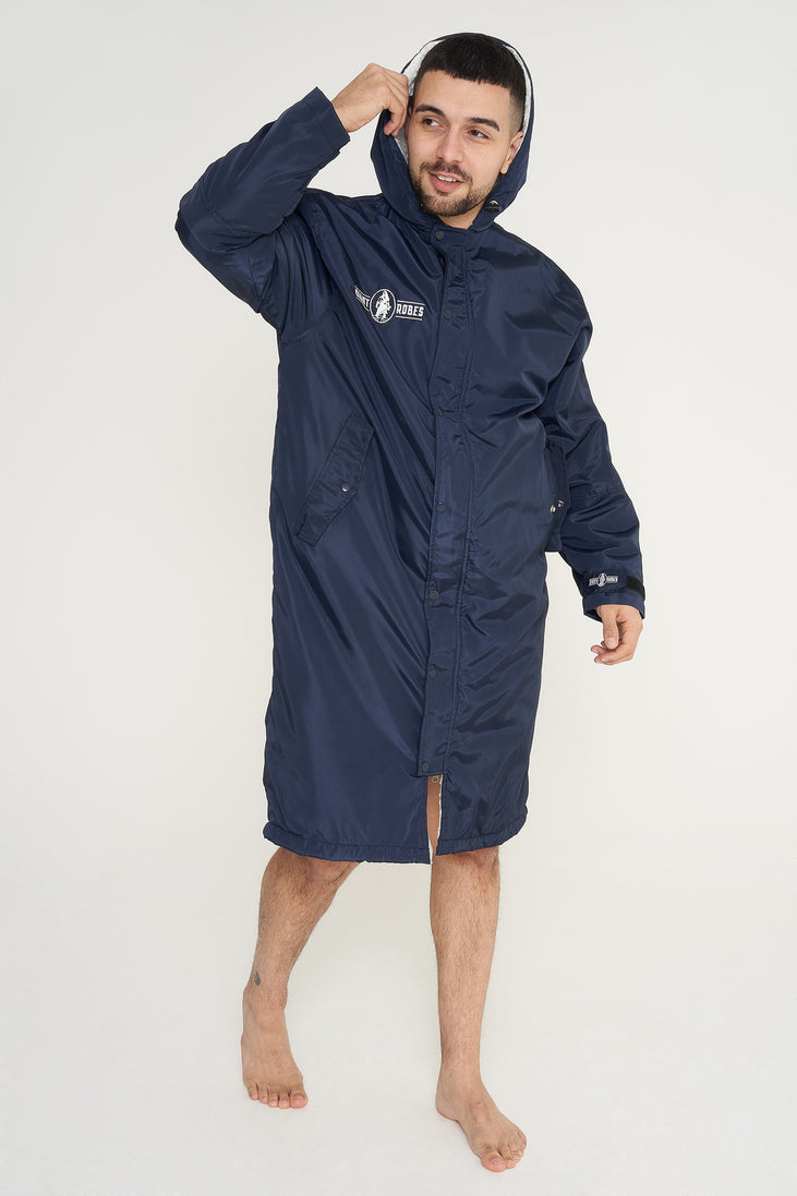 Giant Robes® Navy and White  Sherpa Lining