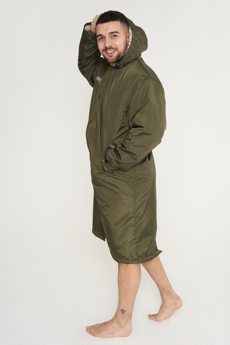 Giant Robes® Khaki with Beige  Sherpa Lining